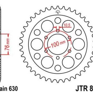Corona JT 818 de acero con 41 dientes