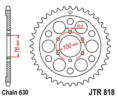 Corona JT 818 de acero con 42 dientes