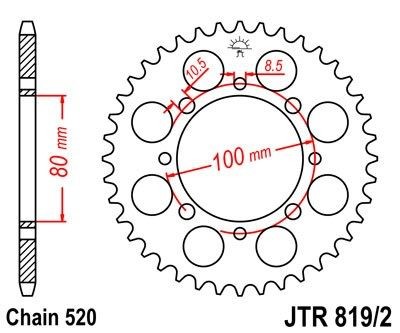 Corona JT 819/2 de acero con 41 dientes