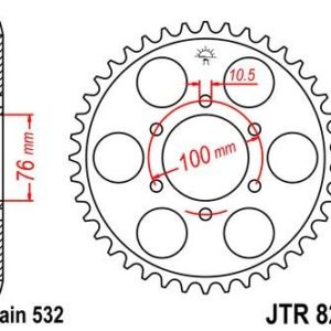 Corona JT 827 de acero con 42 dientes