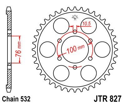 Corona JT 827 de acero con 48 dientes