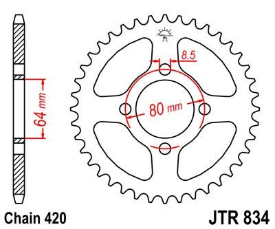 Corona JT 834 de acero con 48 dientes