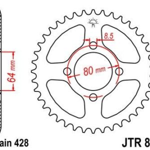 Corona JT 838 de acero con 39 dientes