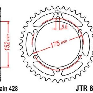Corona JT 839 de acero con 55 dientes