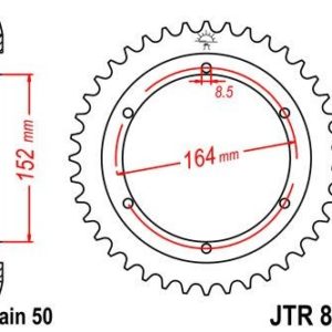 Corona JT 841 de acero con 42 dientes