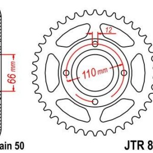 Corona JT 849 de acero con 38 dientes
