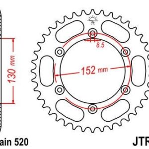 Corona JT 8 de acero con 51 dientes