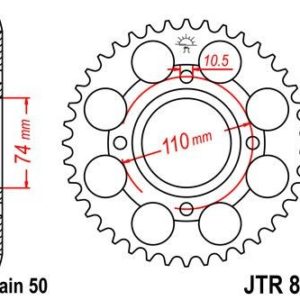 Corona JT 852 de acero con 41 dientes