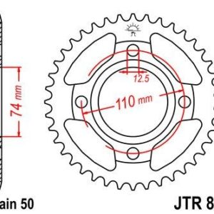 Corona JT 854 de acero con 36 dientes