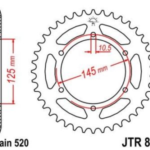 Corona JT 855 de acero con 46 dientes