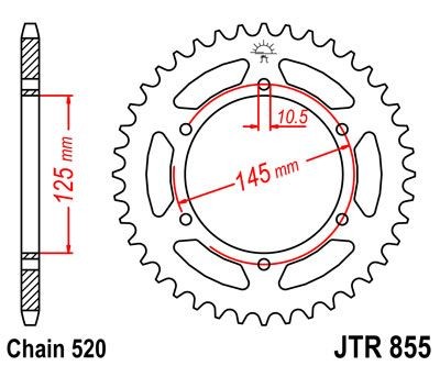Corona JT 855 de acero con 46 dientes