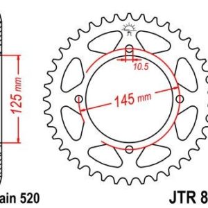 Corona JT 857 de acero con 39 dientes