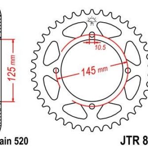 Corona JT 857 de acero con 47 dientes