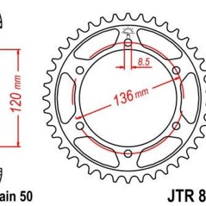 Corona JT 862 de acero con 38 dientes