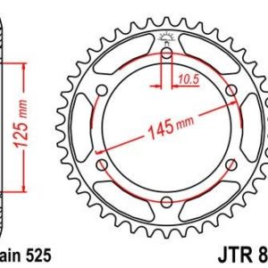 Corona JT 867 de acero con 42 dientes