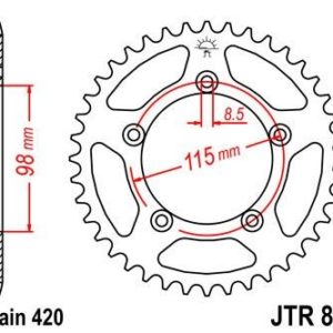 Corona JT 894 de acero con 46 dientes