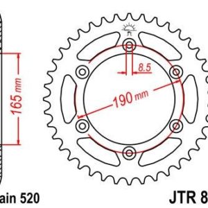 Corona JT 896 de acero con 45 dientes
