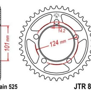 Corona JT 898 de acero con 38 dientes