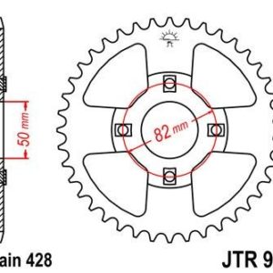 Corona JT 999 de acero con 42 dientes