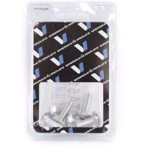 Kit 6 tornillos allen c/alomada M5x15mm. Plata