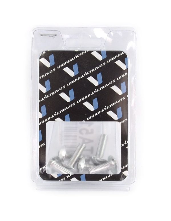 Kit 6 tornillos allen c/alomada M5x15mm. Plata