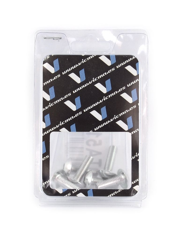 Kit 6 tornillos allen c/alomada M5x15mm. Plata