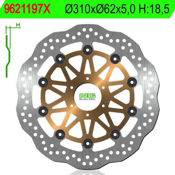HONDA - Disco de freno NG ondulado 1197X Ø310 x Ø62 x 5 -