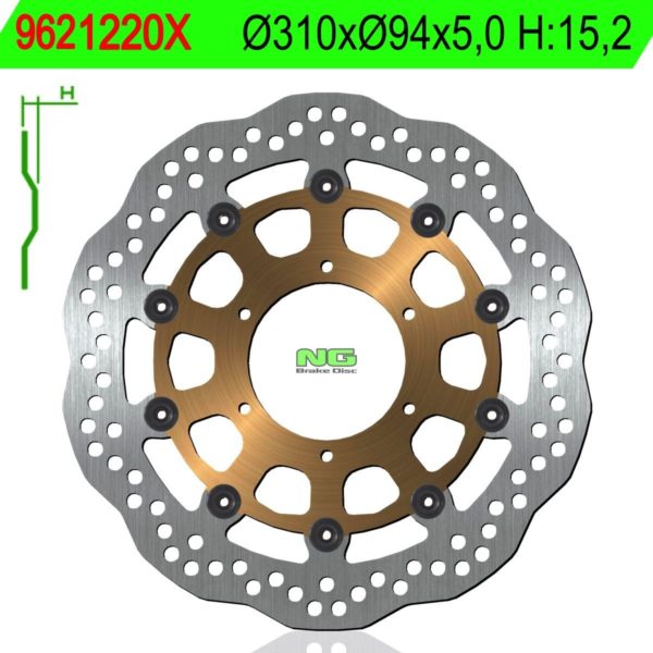 HONDA - Disco de freno NG ondulado 1220X Ø310 x Ø94 x 5 -