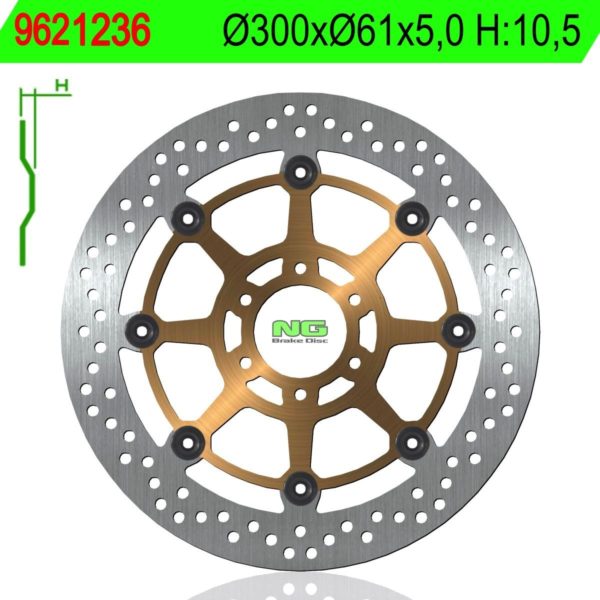 Disco de freno NG 1236 Ø300 x Ø61 x 5