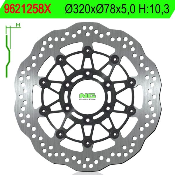 Disco de freno NG ondulado 1258X Ø320 x Ø78 x 5