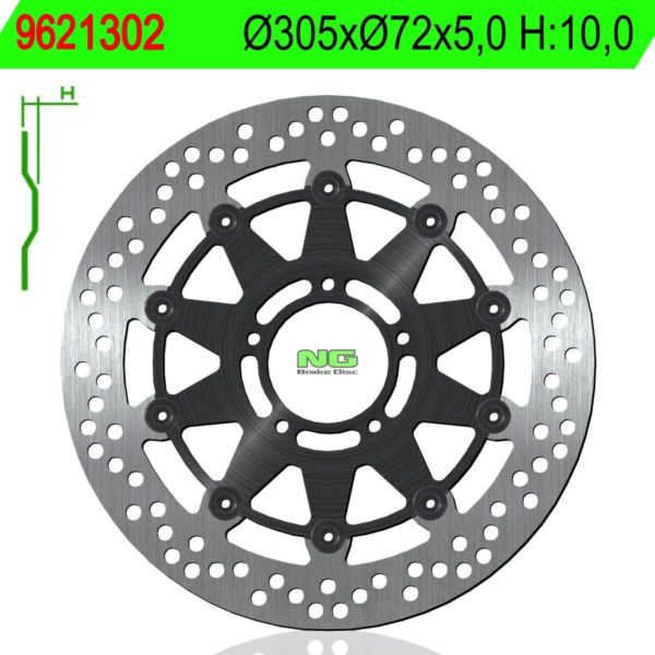Disco de freno NG flotante 1302 Ø305 x Ø72 x 5