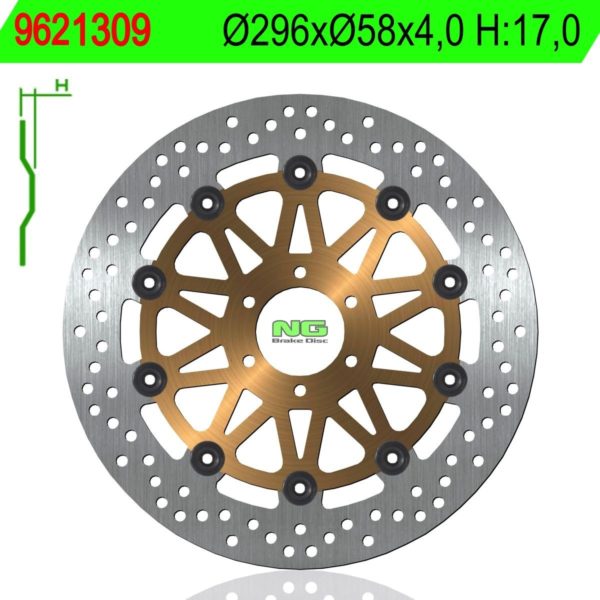Disco de freno NG 1309 Ø296 x Ø58 x 4