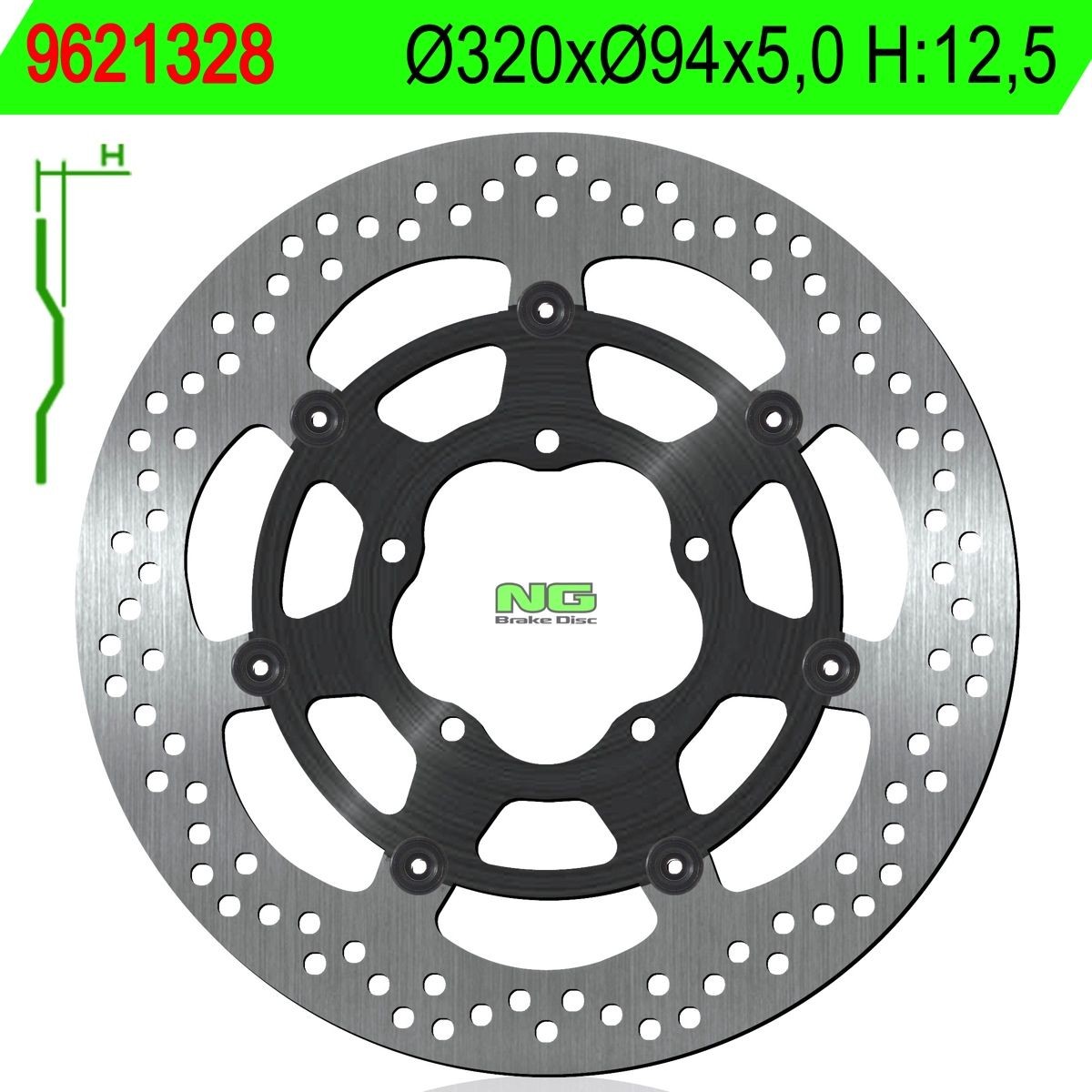 Disco de freno NG flotante 1328 Ø320 x Ø94 x 5