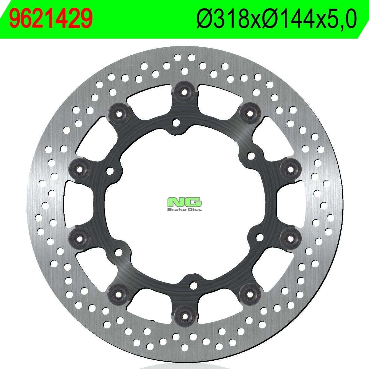 Disco de freno NG flotante 1429 Ø318 x Ø144 x 5