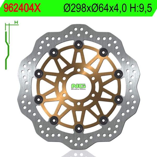 Disco de freno NG ondulado 404X Ø298 x Ø64 x 4