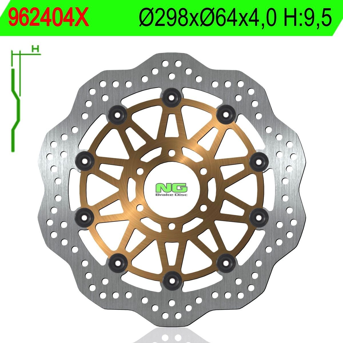 Disco de freno NG ondulado 404X Ø298 x Ø64 x 4
