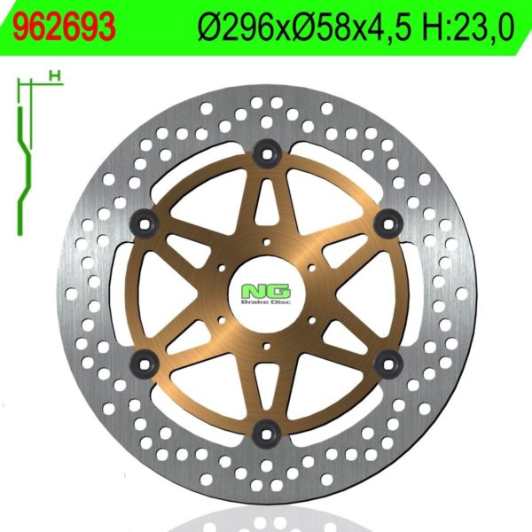 HONDA - Disco de freno NG 693 Ø296 x Ø58 x 4.5 -