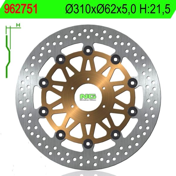 Disco de freno NG 751 Ø310 x Ø62 x 5