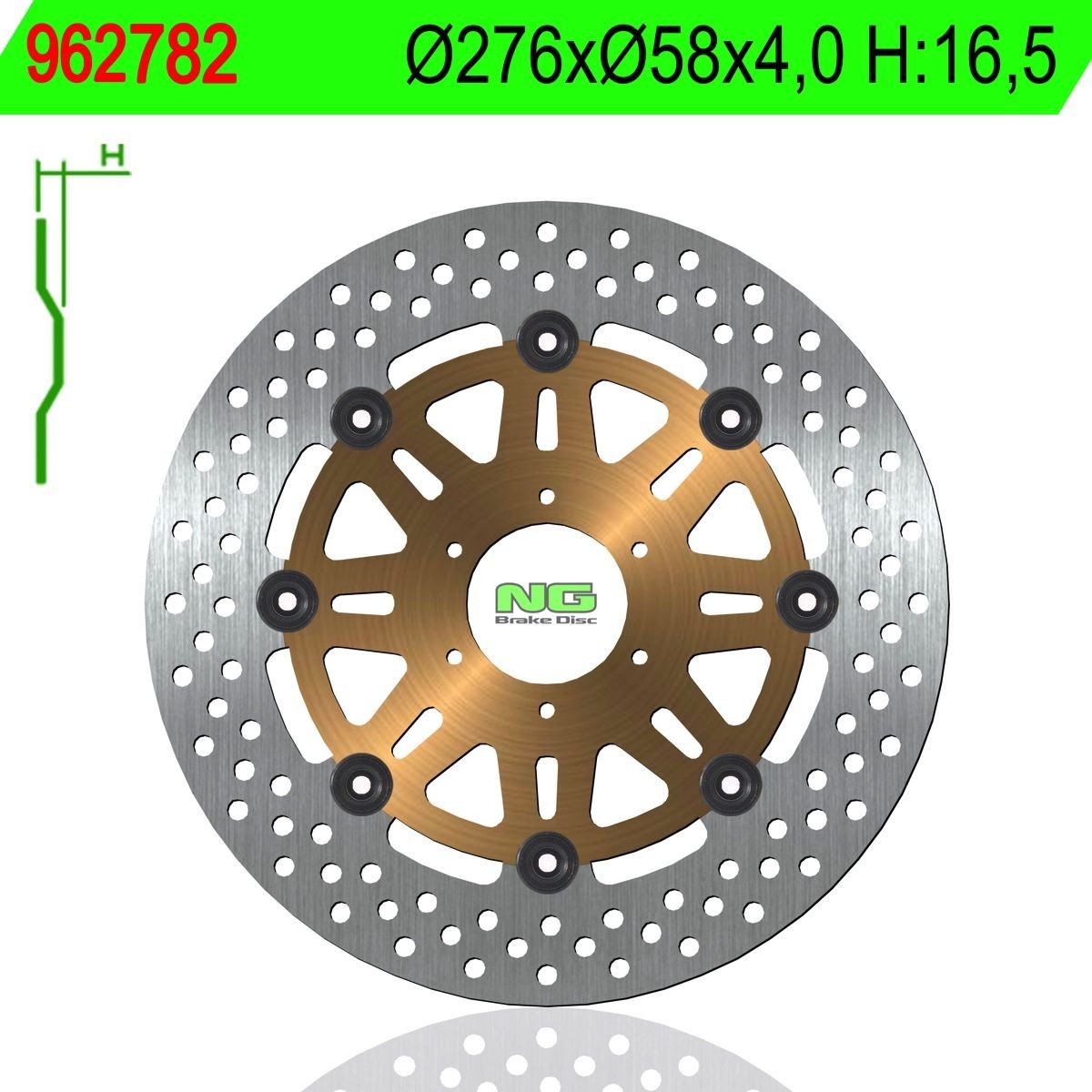 Disco de freno NG 782 Ø276 x Ø58 x 4