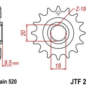 Piñon JT 268 de acero con 13 dientes