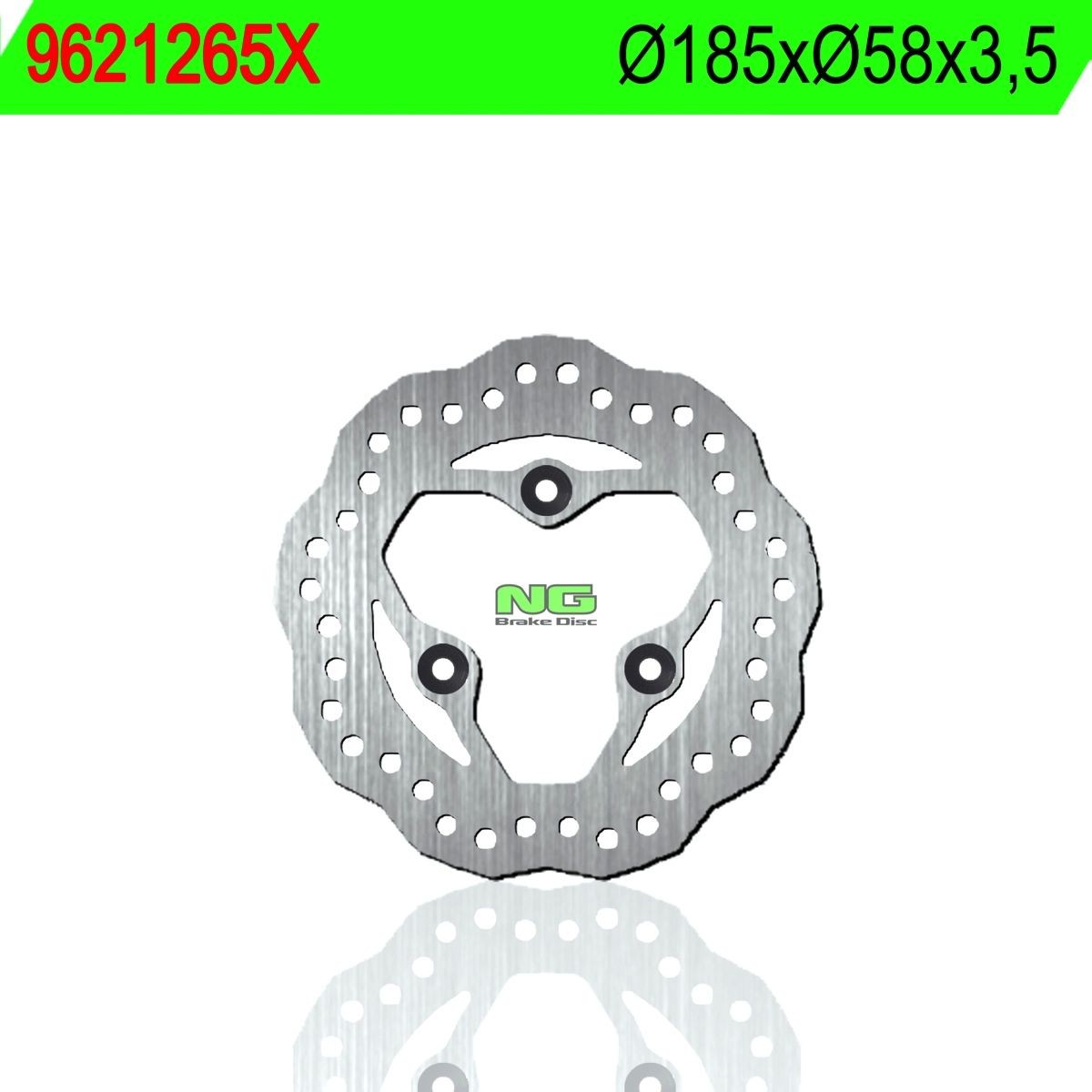 Disco de freno NG ondulado 9621265X Ø185 x Ø58 x 3,5