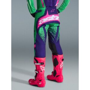 Pantalón Alpinestars TECHSTAR NOMUR DEEP PURPLE GREEN PINK FLUO