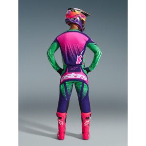 Pantalón Alpinestars TECHSTAR NOMUR DEEP PURPLE GREEN PINK FLUO