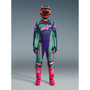 Pantalón Alpinestars TECHSTAR NOMUR DEEP PURPLE GREEN PINK FLUO