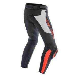 Pantalón de Cuero Dainese SUPER SPEED PERF BLACK/WHITE/RED-FLUO
