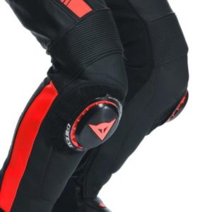 Pantalón de Cuero Dainese SUPER SPEED PERF BLACK/WHITE/RED-FLUO