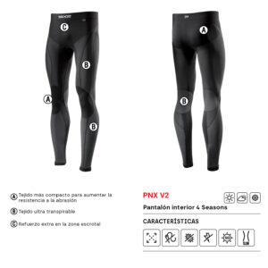PANTALON INTERIOR SIXS 4 SEASONS PNX V2 CARBONO NEGRO
