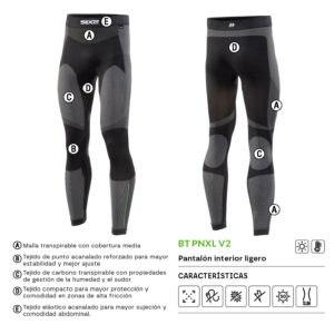 PANTALON INTERIOR SIXS LIGHT BT PNXL V2 CARBONO NEGRO
