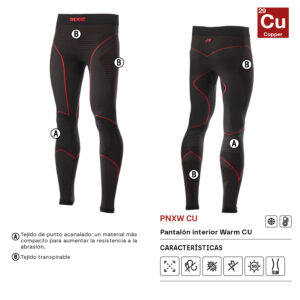 PANTALON INTERIOR SIXS WARM CU PNXW NEGRO / ROJO