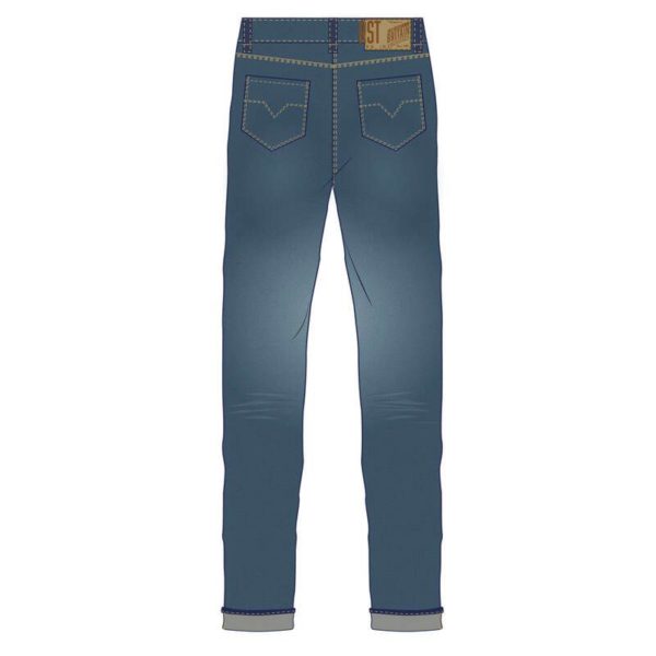 Pantalón Vaquero RST reforzado con aramida Tapered-Fit CE (pernera corta) Azul